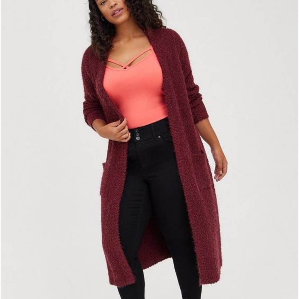 Torrid Popcorn Duster Open Front Sweater